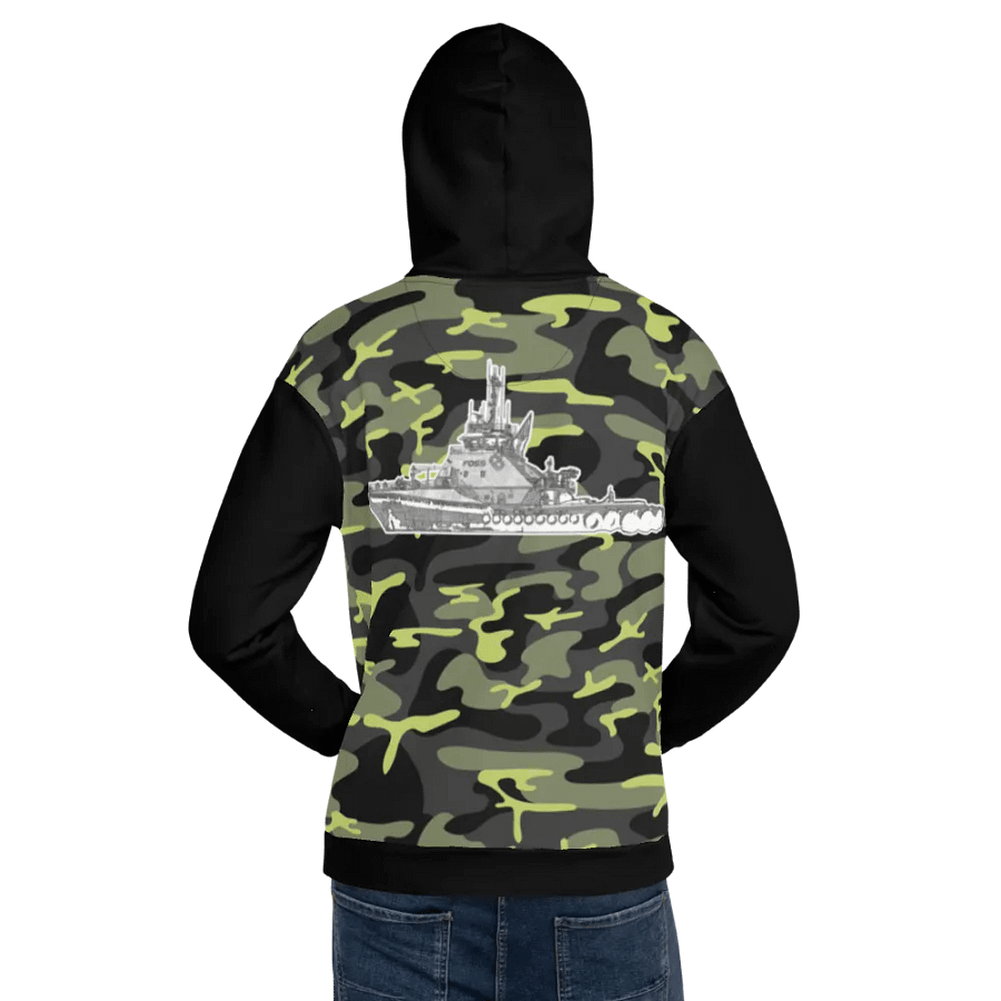 black & Green Camouflage Foss tug Sketch Hoodie product image (11)