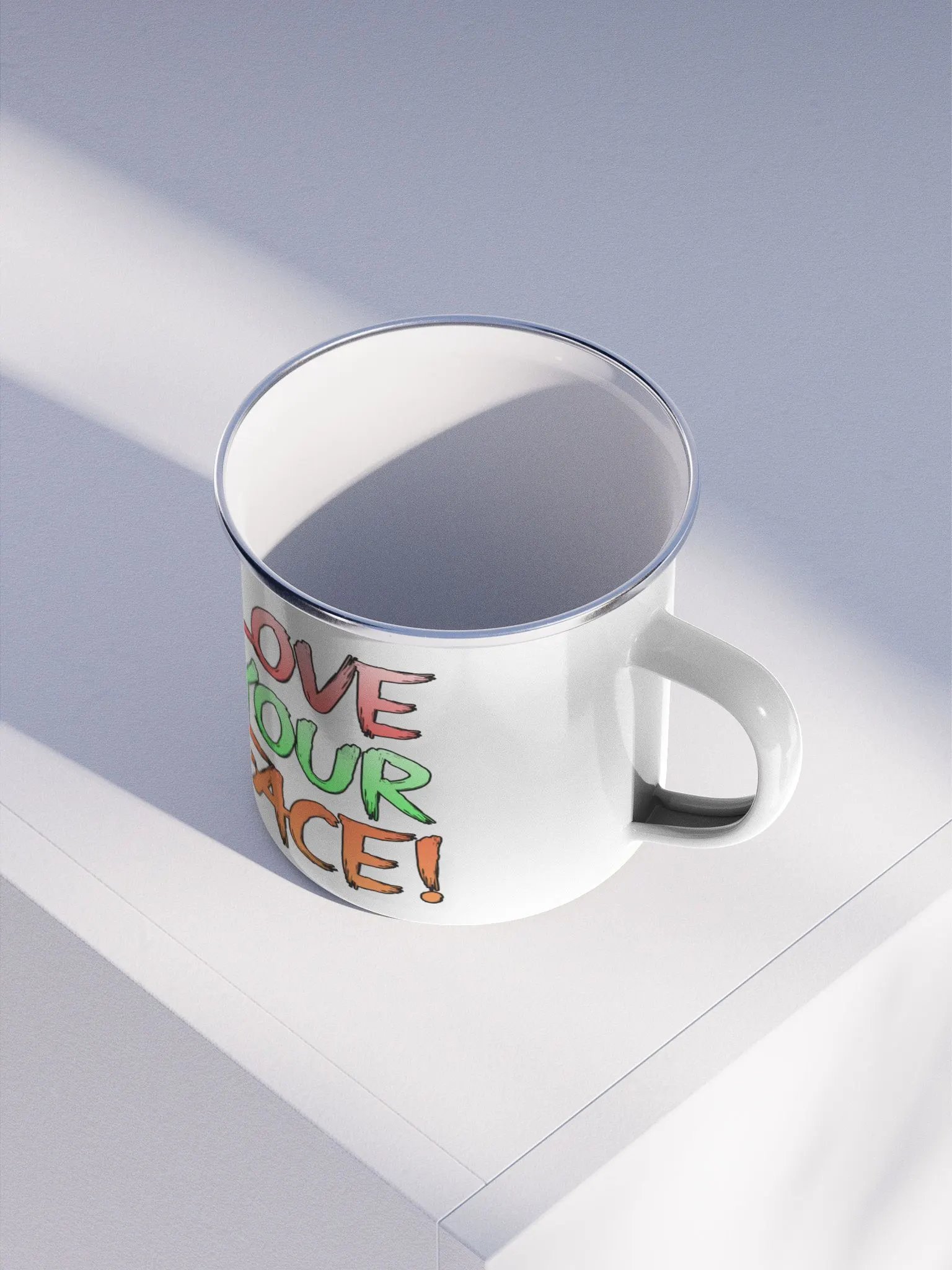 Love your face + Full logo - Enamel Mug product image (3)