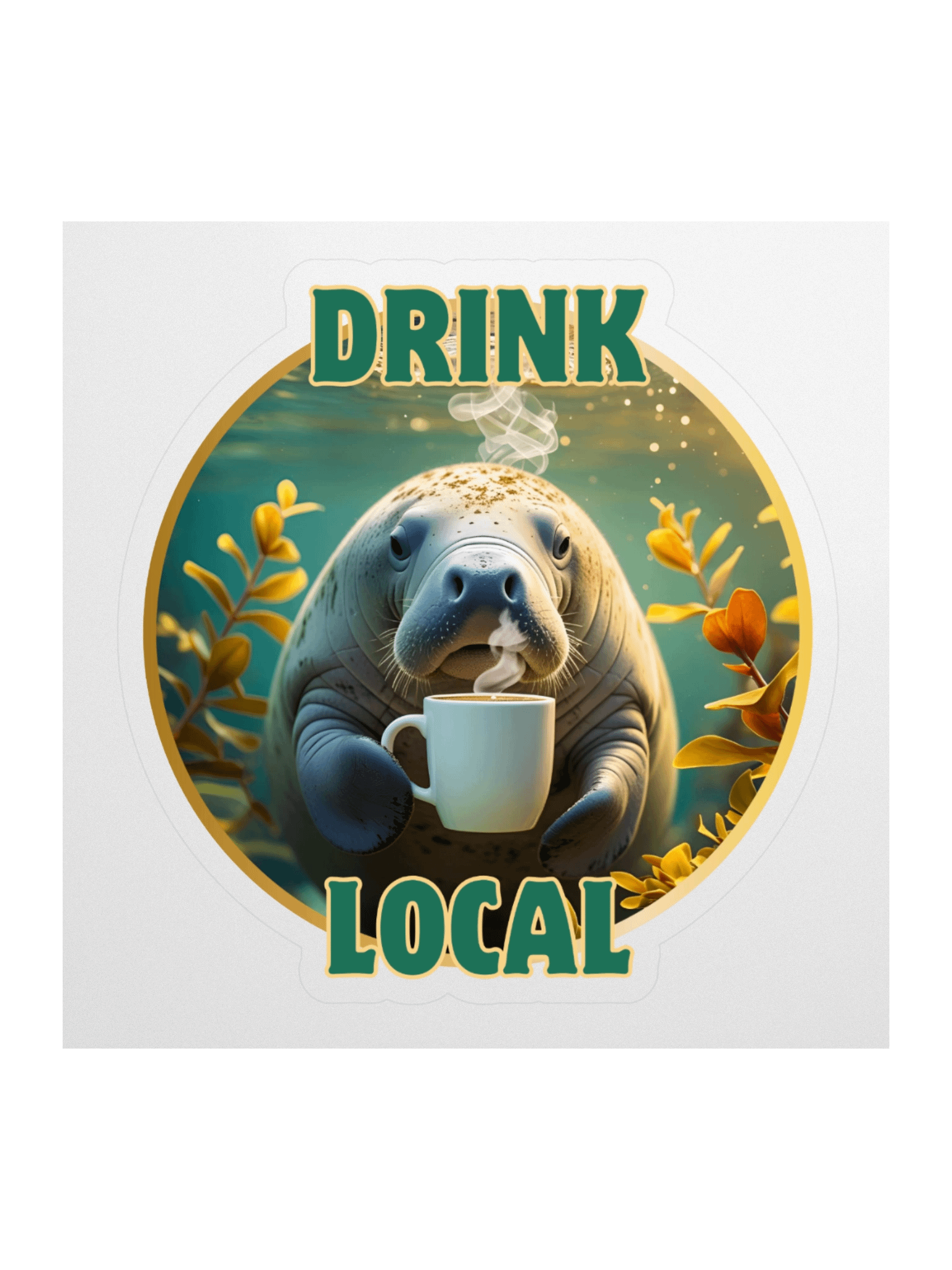 Drink Local Manatee Sticker product image (1)
