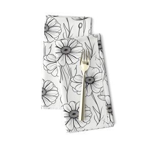 Seamless Pattern - Sketched Daisies in Black and White product image (10)