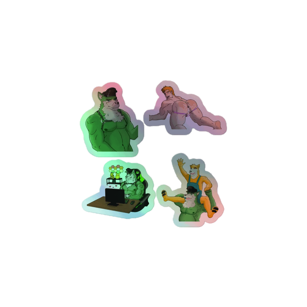 GaymerWolfDad Premiere Collection Artwork Sticker Set (Holographic) (NSFW) product image (1)