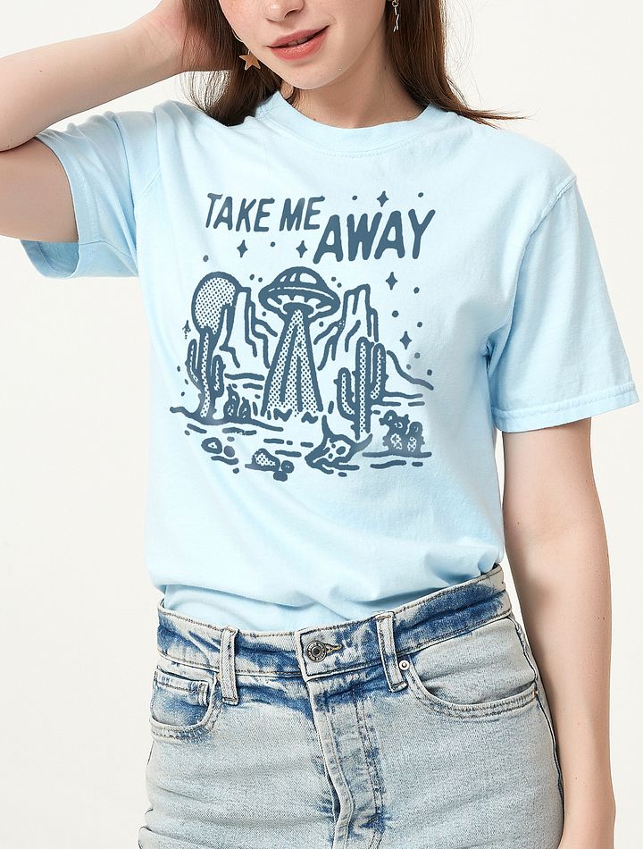 UFO Take Me Away | Funny Retro-Style Western Hipster T-Shirt of a UFO and Aliens in the Desert product image (5)