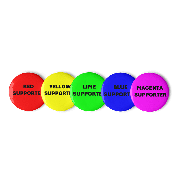 Spporter Pin Badge (RED, YELLOW, LIME, BLUE, MAGENTA) product image (1)