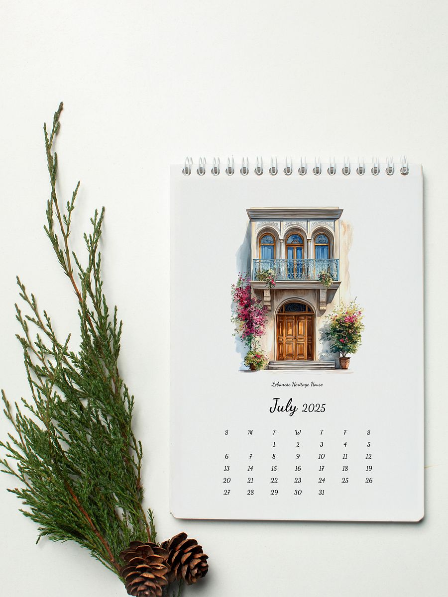 2025 Calendar For House Lovers | Minimal Watercolor Calendar | Wall Art | Minimal Digital Art | House Illustration | Home Decor | Gift Idea product image (7)