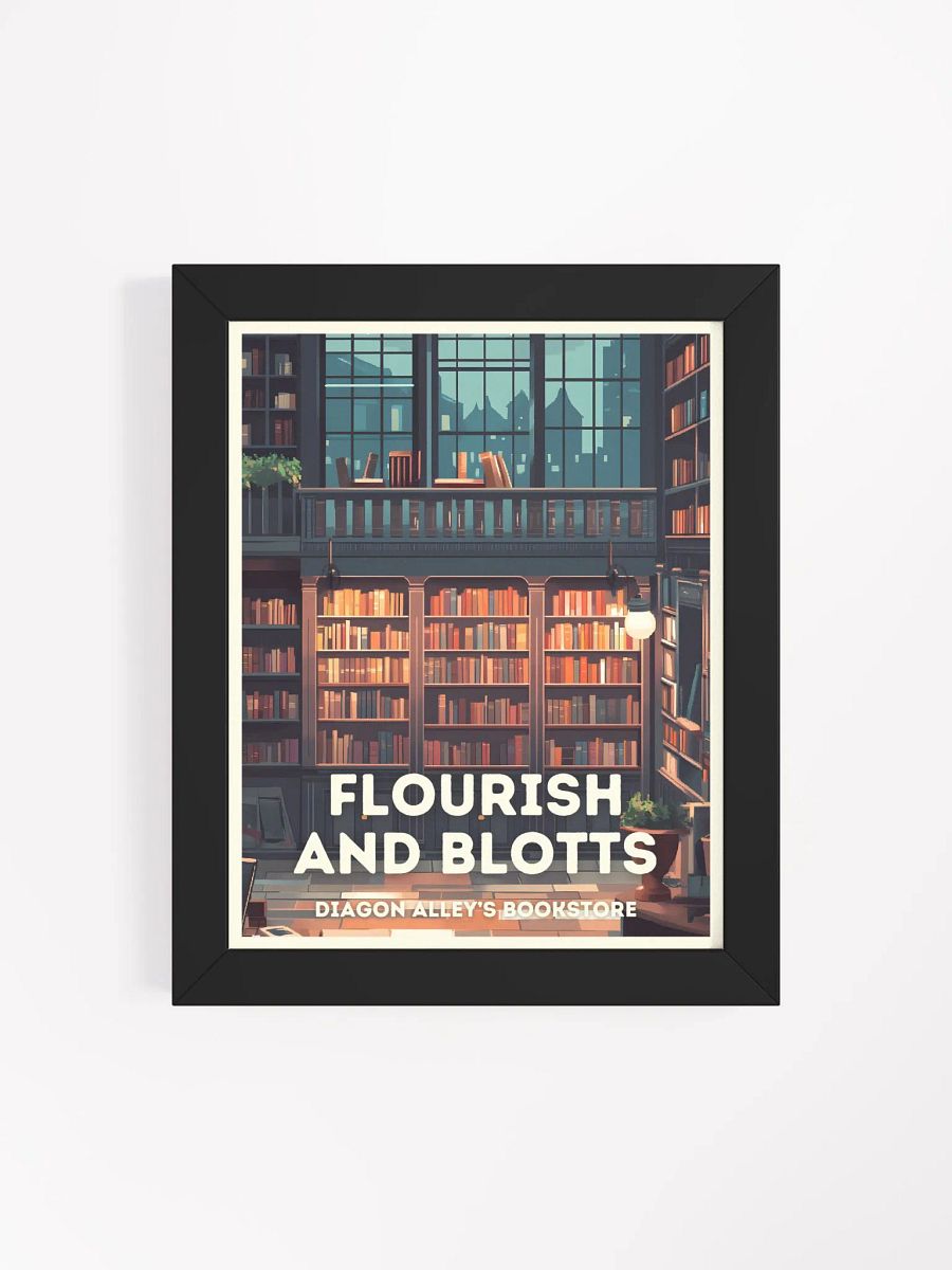Flourish and Blotts Bookstore Vintage Travel Poster product image (4)