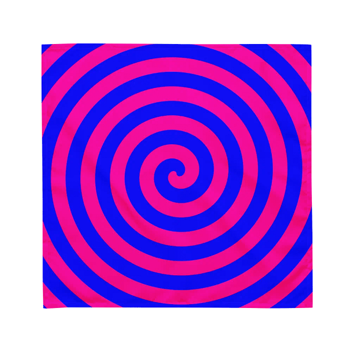 Cotton Candy Color Twisted Spirals Bandana, Neon Pink Blue Mesmerizing Swirls Accessory product image (1)