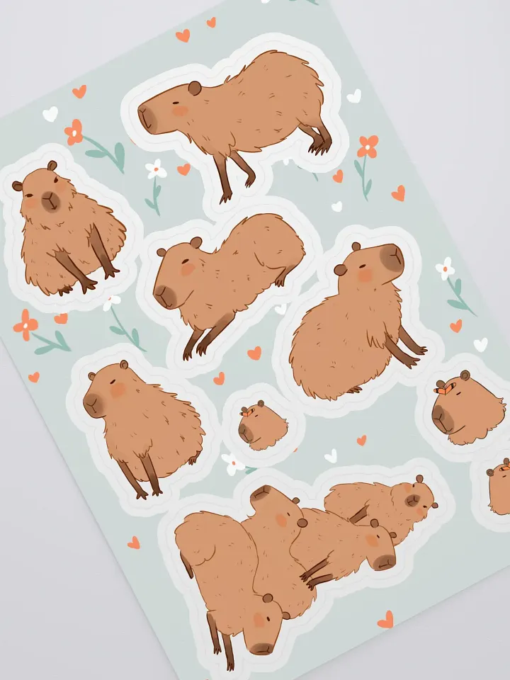 Whimsical Capybara Collection Sticker Sheet product image (2)