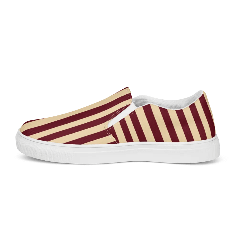 Crimson Cream Stripes Women's Slip-Ons product image (8)