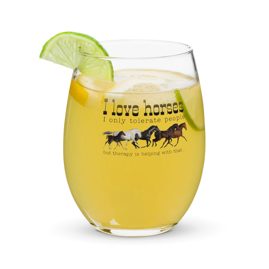 I Love Horses Stemless Wine Glass product image (9)