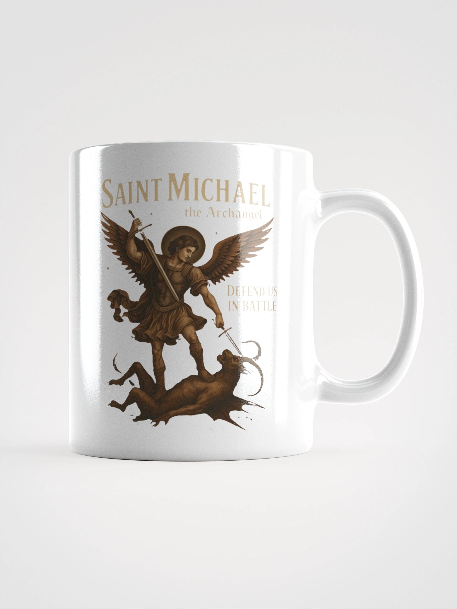 St Michael Defend Us In Battle Mug product image (2)
