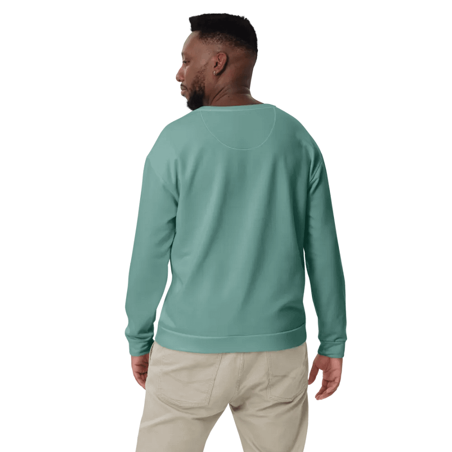 Plain Medium Teal Green Soft Summer Unisex Recycled Polyester Heavyweight Premium Sweatshirt by Treasure Pie product image (11)