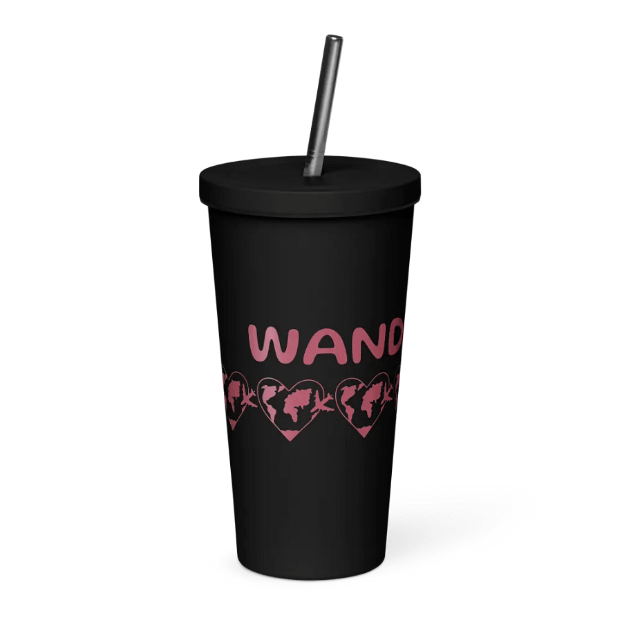 Ornate Red Insulated Tumbler with Straw product image (8)