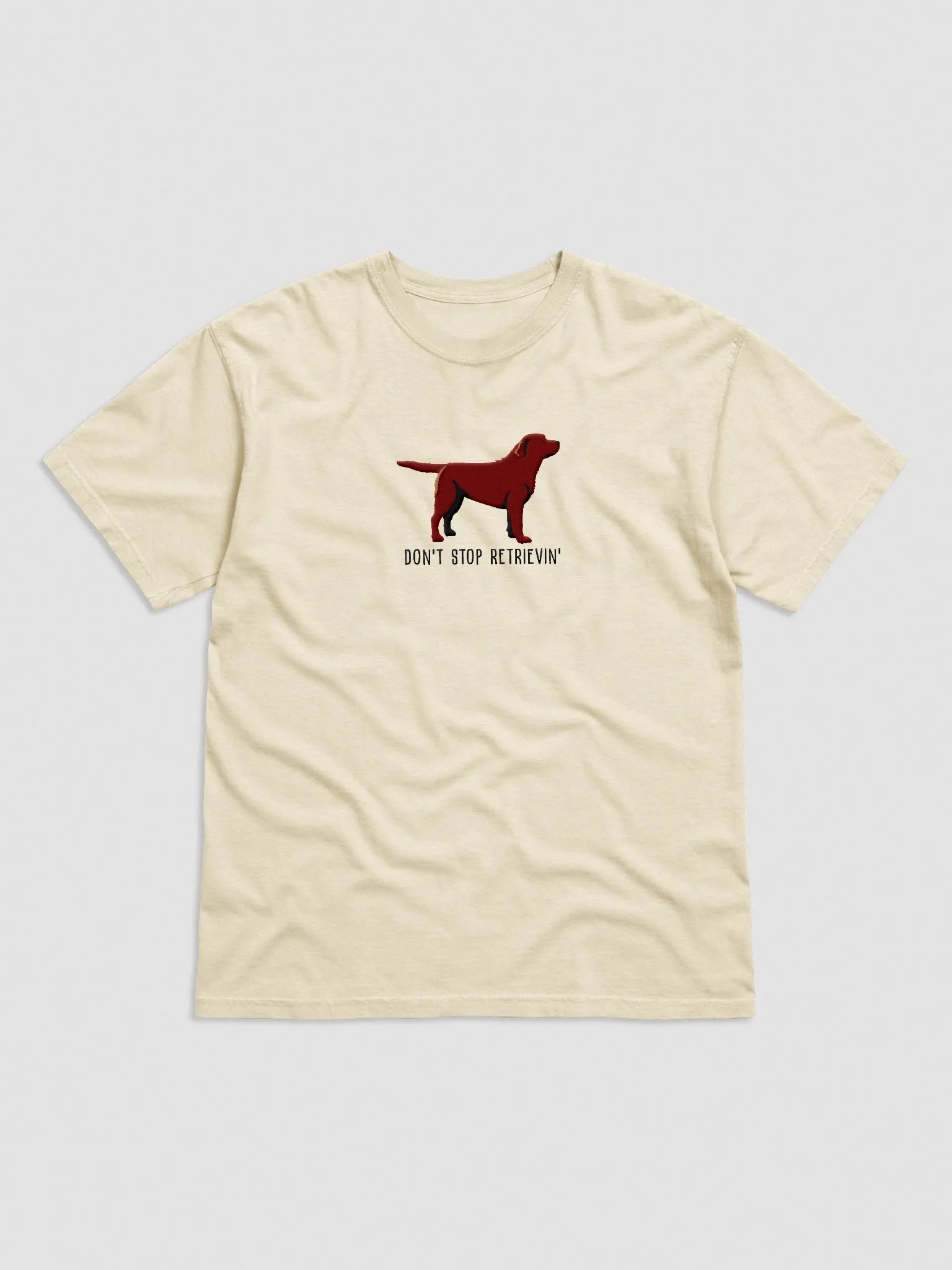 Don't Stop Retrievin' T-Shirt(Embroidered) of a Labrador Retriever(Chocolate) product image (4)