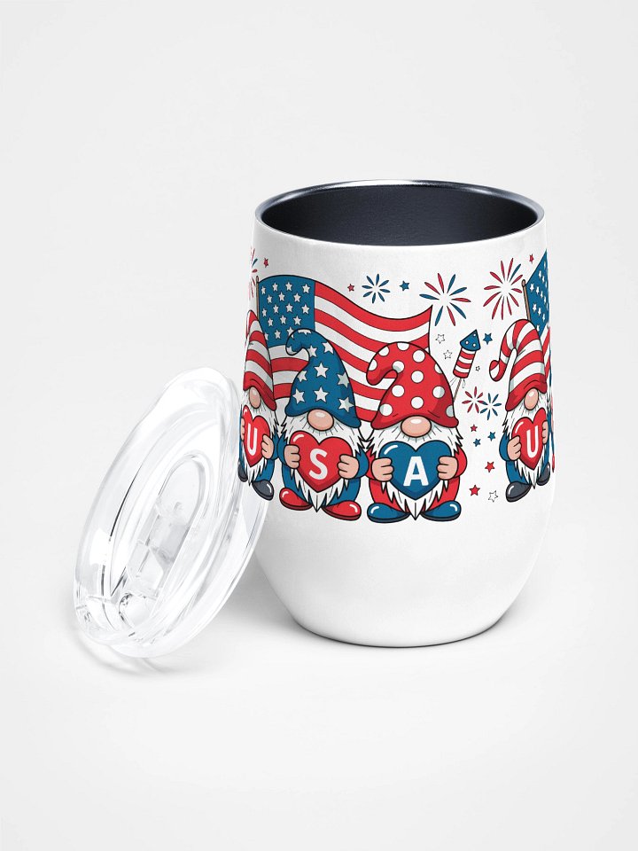 Patriotic Gnome Wine Tumbler product image (2)