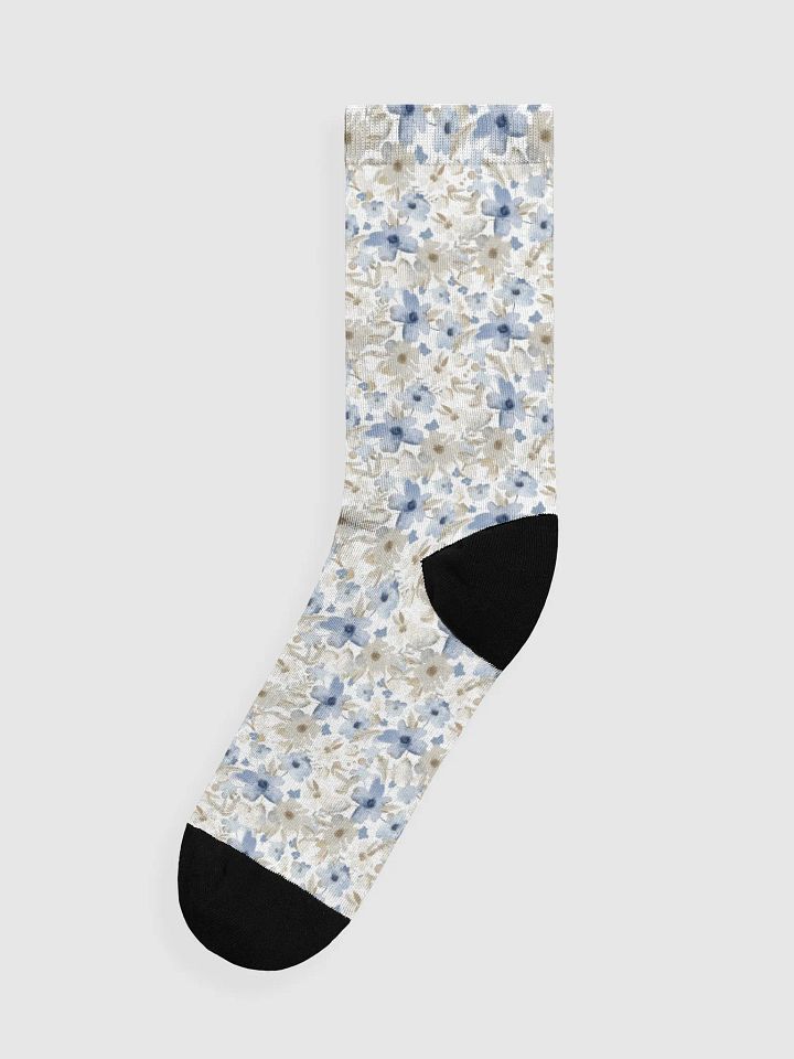 Blue Grey Flowers Socks product image (1)