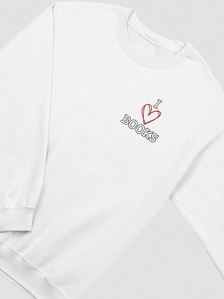 I HEART BOOKS Unisex Embroidered Crewneck Sweatshirt 2 product image (1)