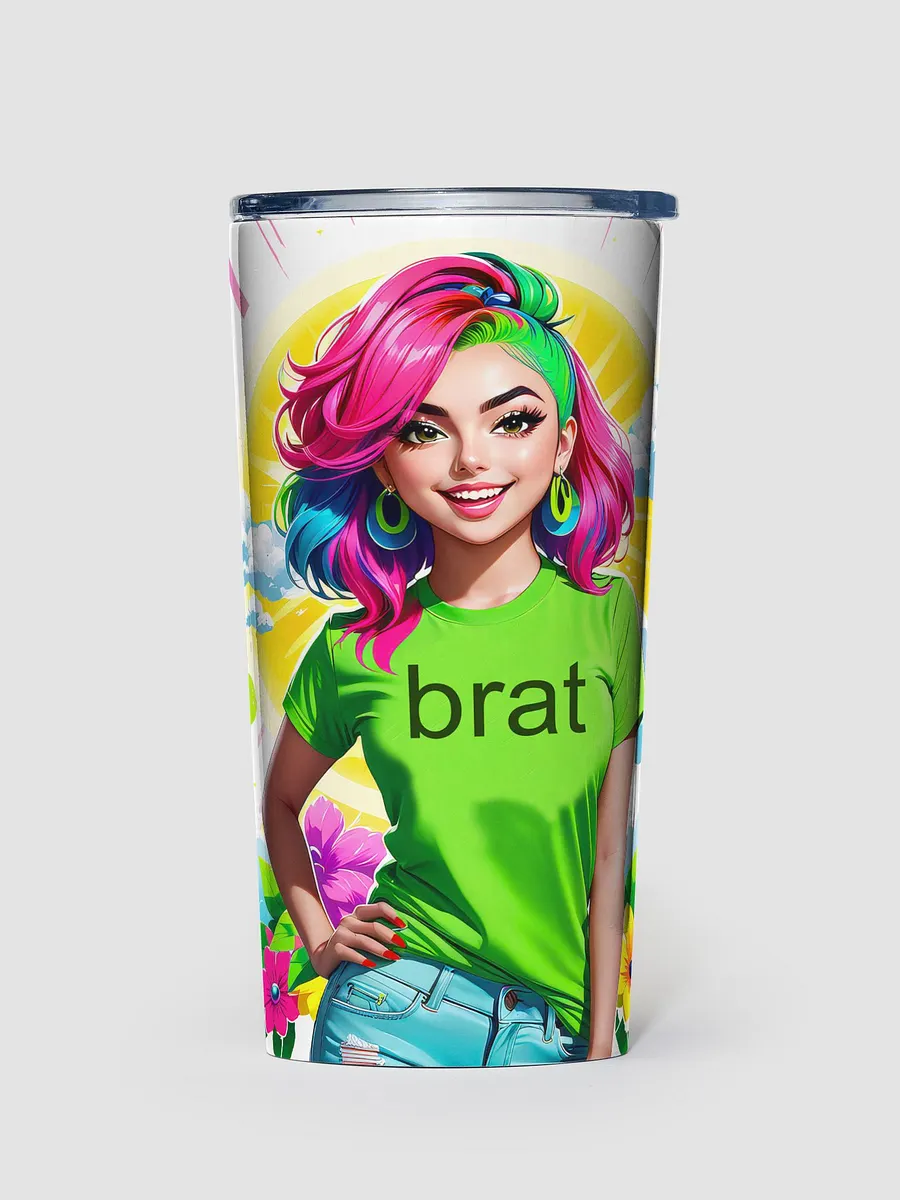 Brat 20 oz Tapered Stainless Steel Tumbler - White - Brat Life v5 product image (1)