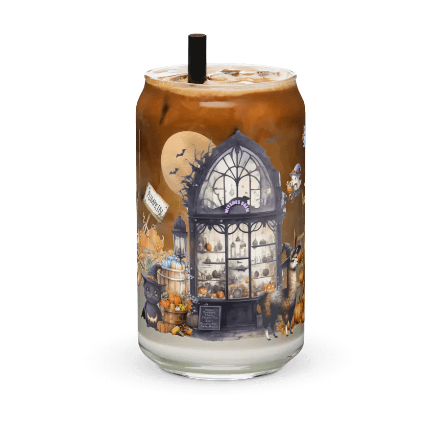 Witches Brew Coven Glass Can Tumbler | 16oz Enchanted Magic Shop Design | Whimsical Drinkware product image (1)