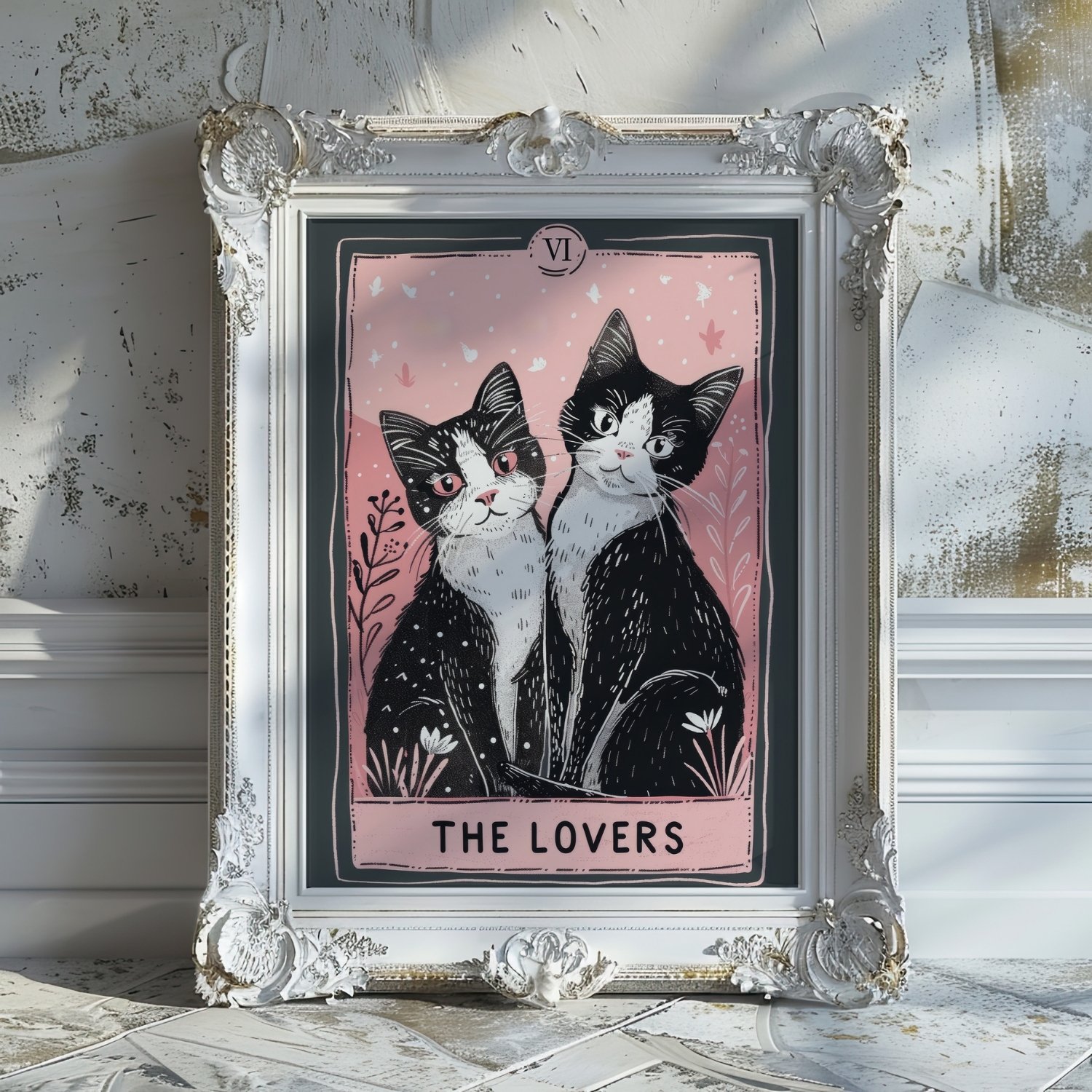 The Lovers Tarot Card Feline Art Print product image (2)