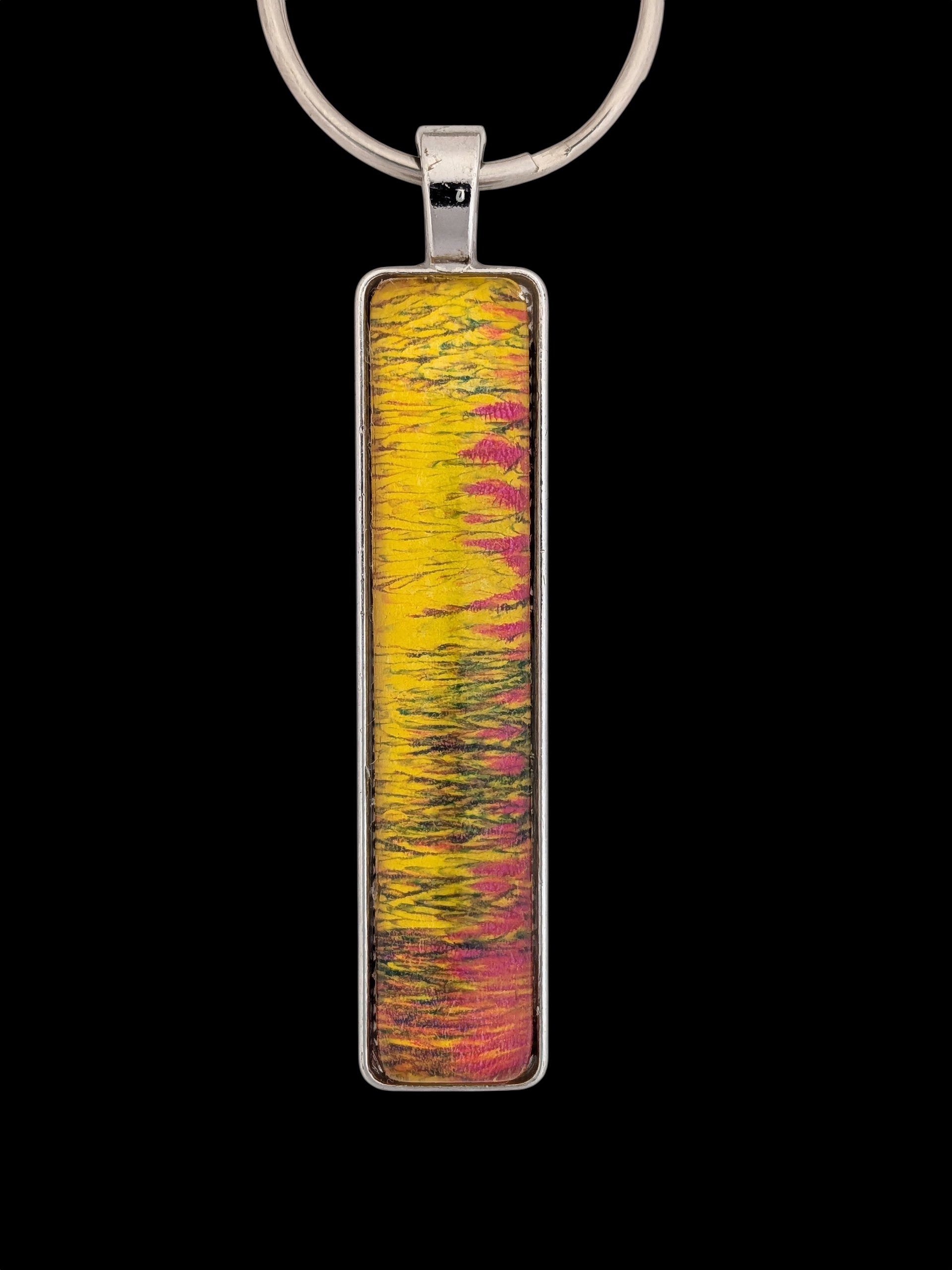 Earth Fire small rectangle art pendant product image (1)