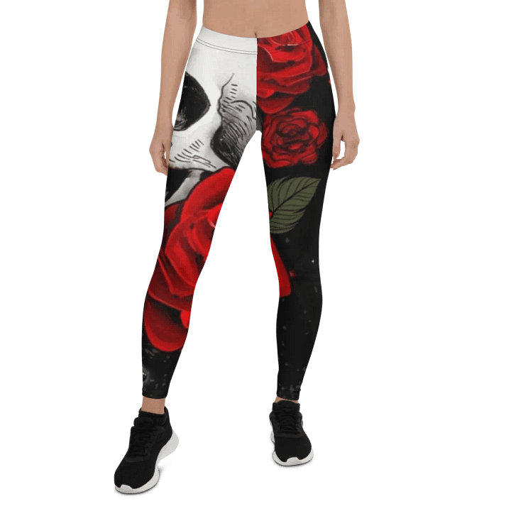Gothic Rose Skull All-Over Leggings product image (1)