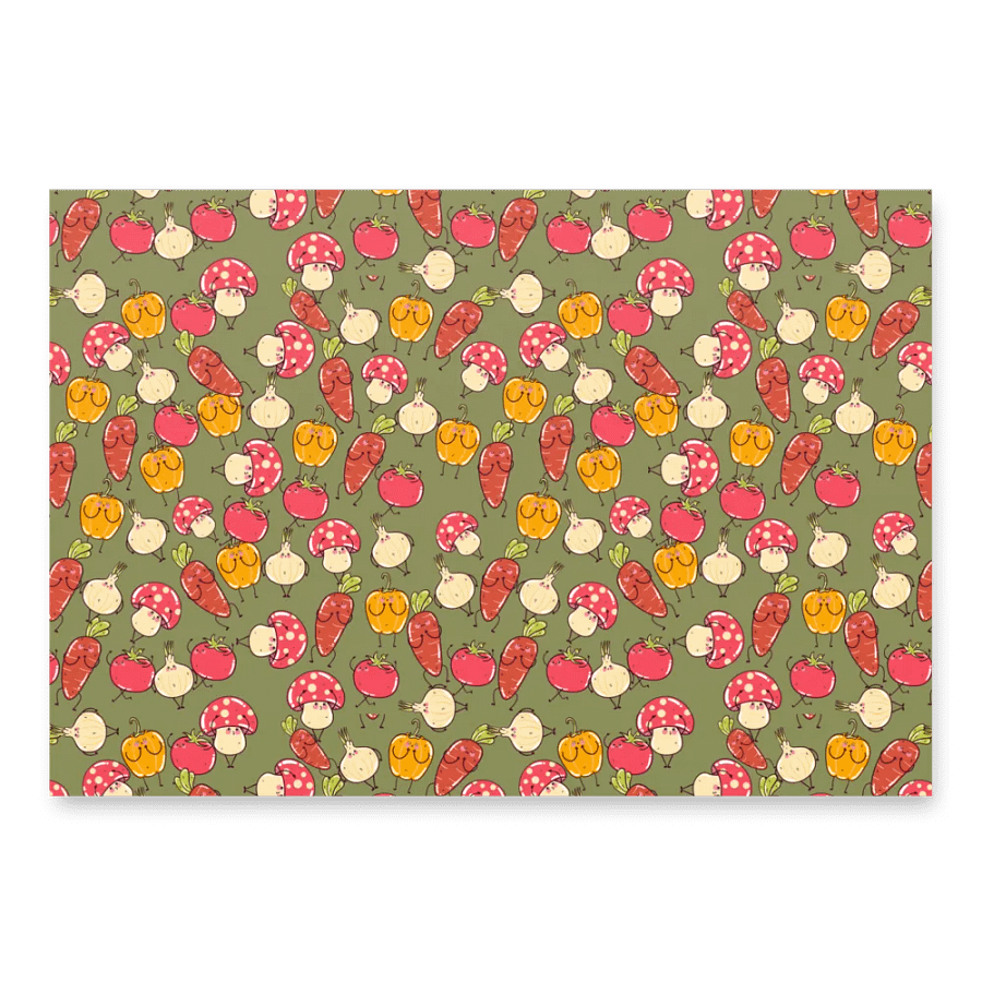 Fun and Cute Vegetable Vegetable Wrapping Paper product image (4)