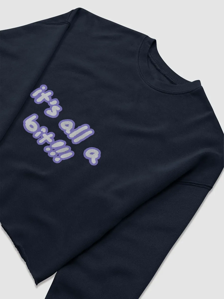 “It’s all a bit!!!” (sm. lined design, #9081ED) Women's Fleece Crop Sweatshirt product image (37)