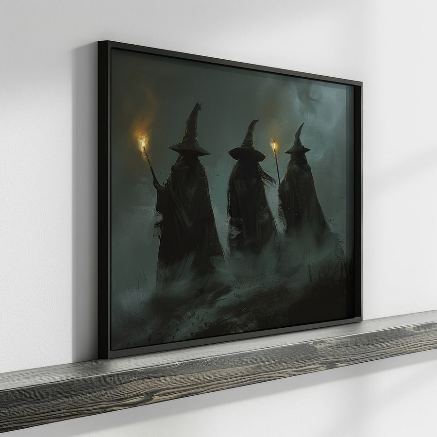 Three Witches in The Fog Dark Gloomy Art Print product image (25)
