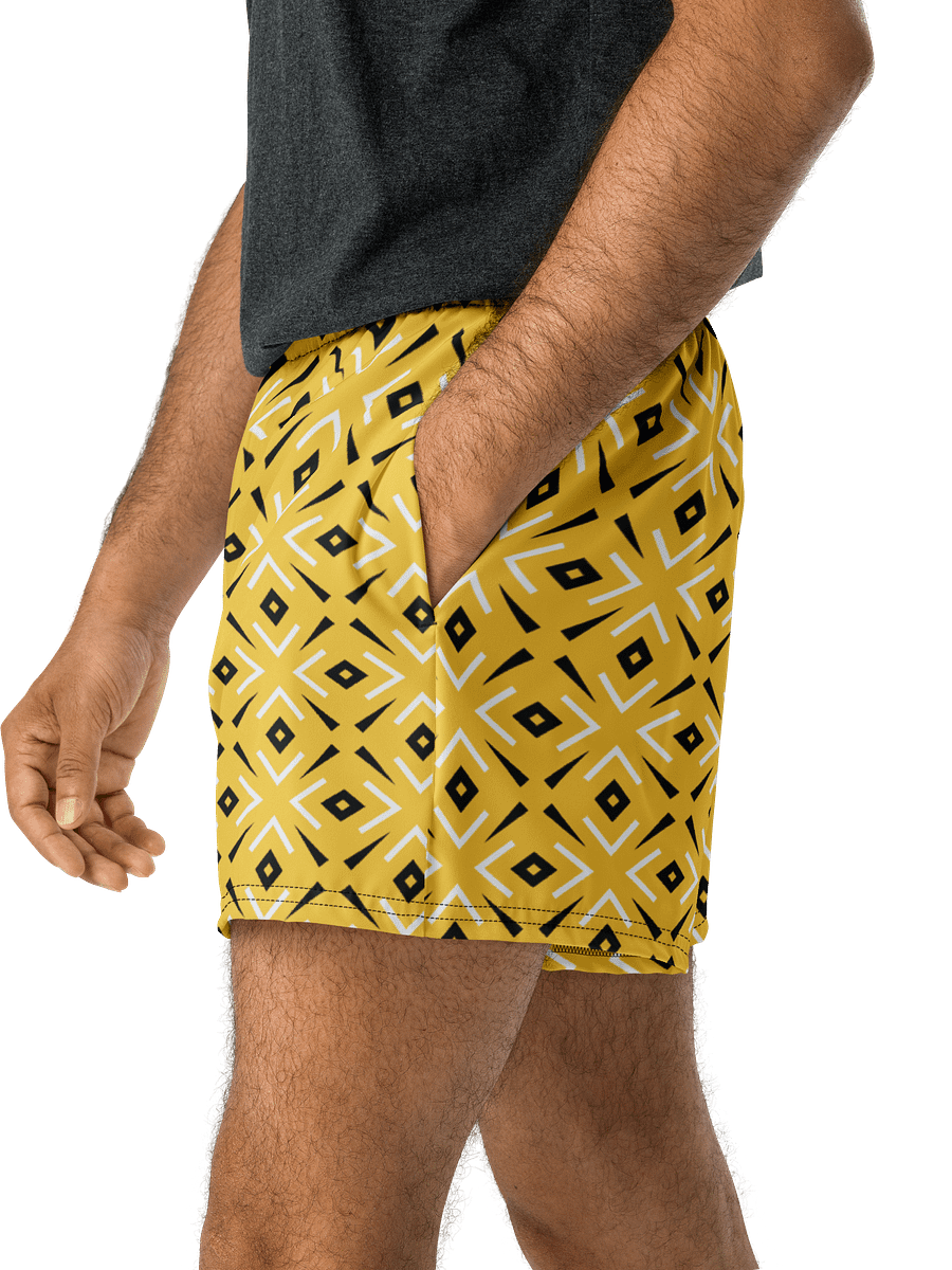 Lemon Lattice Geometric Print Athletic Shorts product image (4)