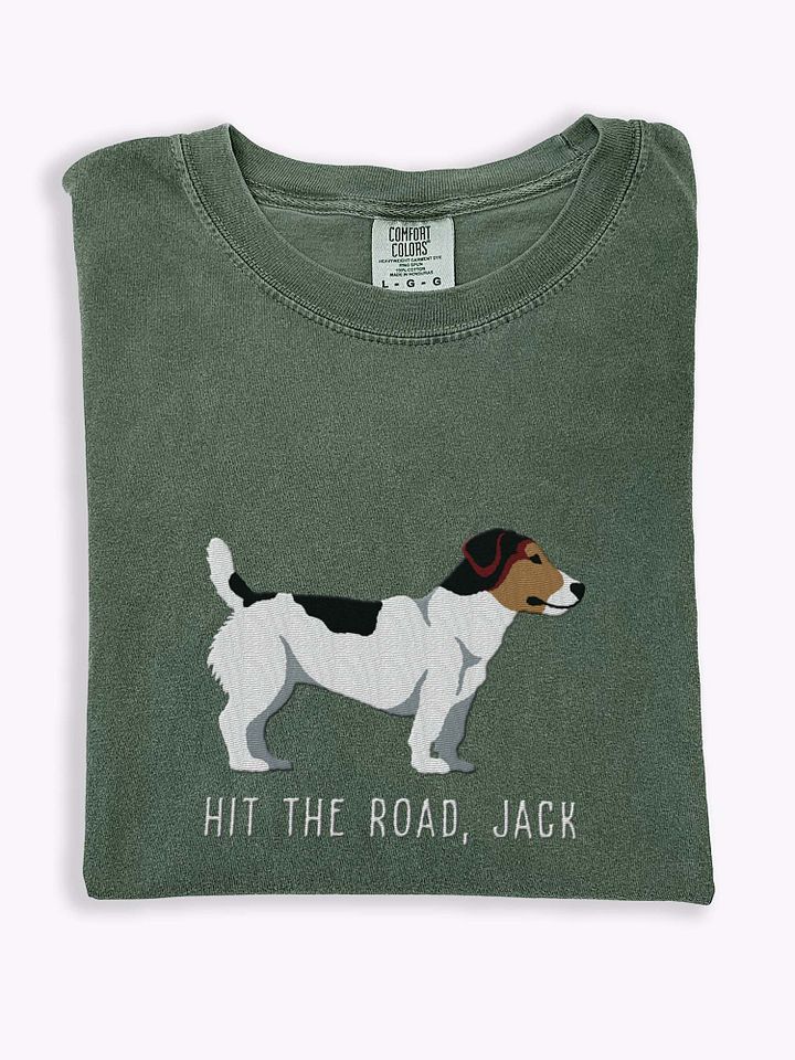 Hit the Road, Jack T-Shirt(Embroidered) of a Jack Russell Terrier(Tricolor) product image (1)