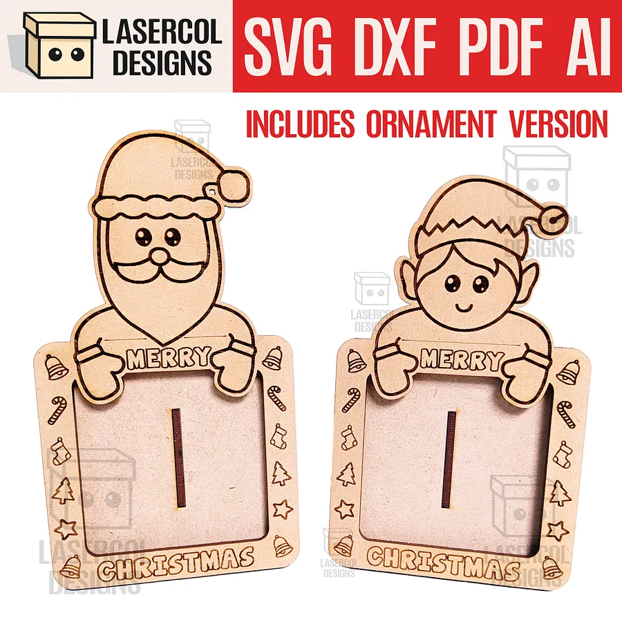 Christmas Photo Frames Bundle - Laser Cut Files product image (3)