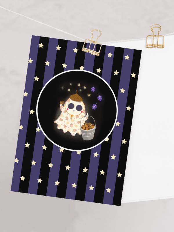 Little Ghost Acorn Collector - Greeting Card product image (4)