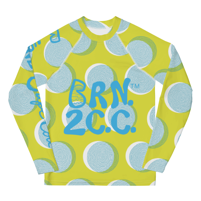 YOUTH | Rash Guard | BRN.2C.C.™ Front Graphic | BOURNE to Cape Cod™ Sleeve & Back Logo | Coastal Swim Shirt for Kids | UV Protection Activewear | Blue Logo | Citrine Circles product image (1)