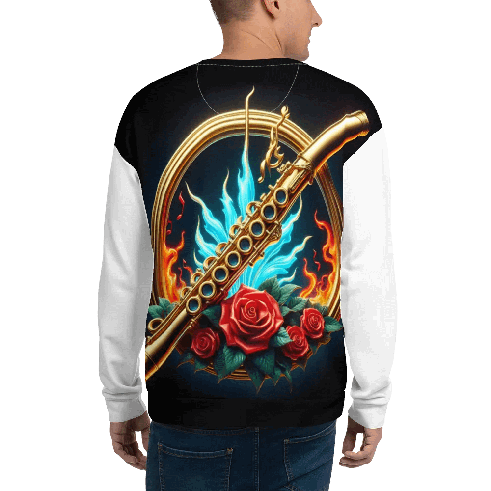Floral Melody Golden Flute - Unisex Sweatshirt #12 product image (4)