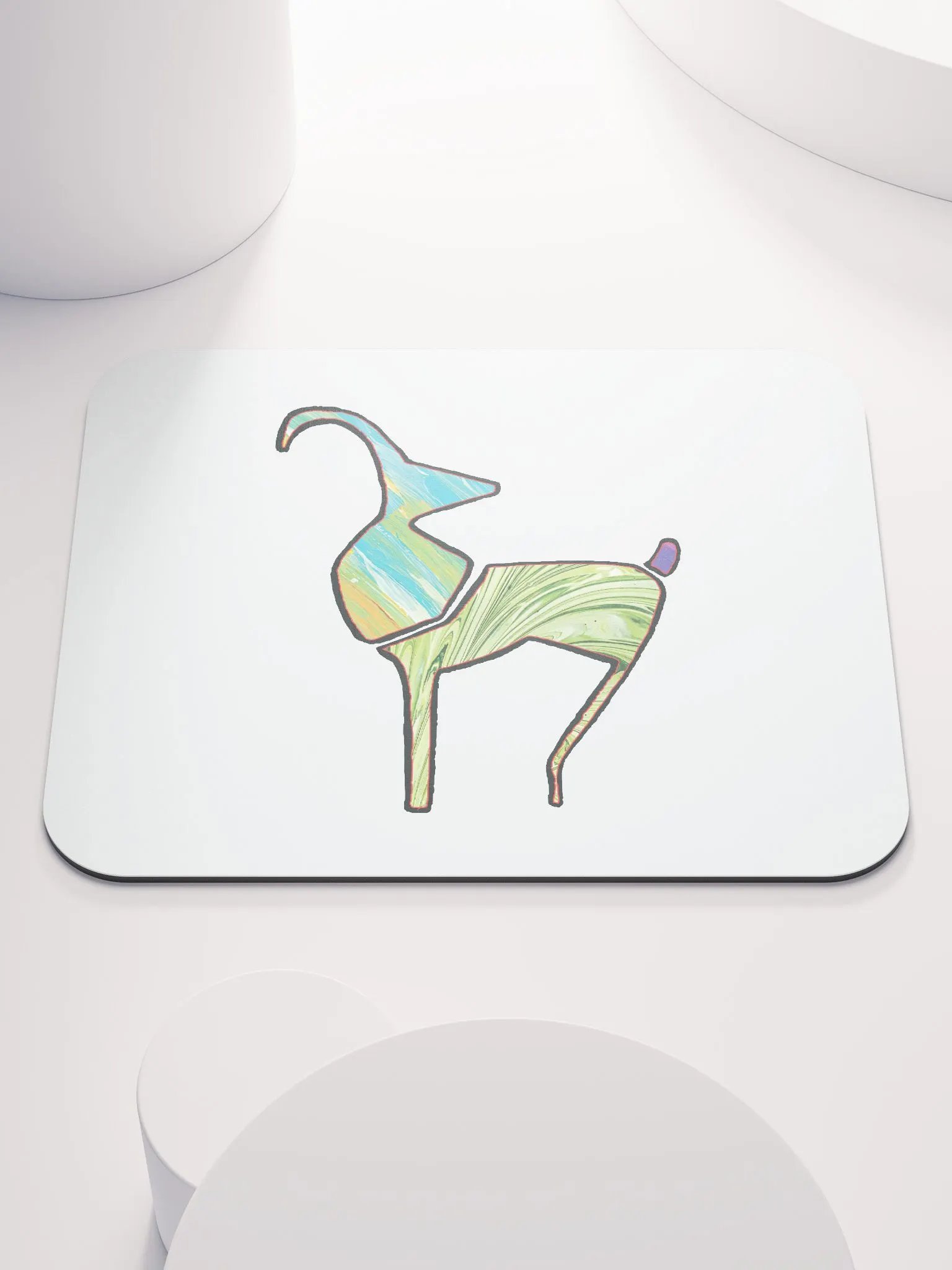 African Art Colorful Animal Work of Art Mouse Pad product image (1)