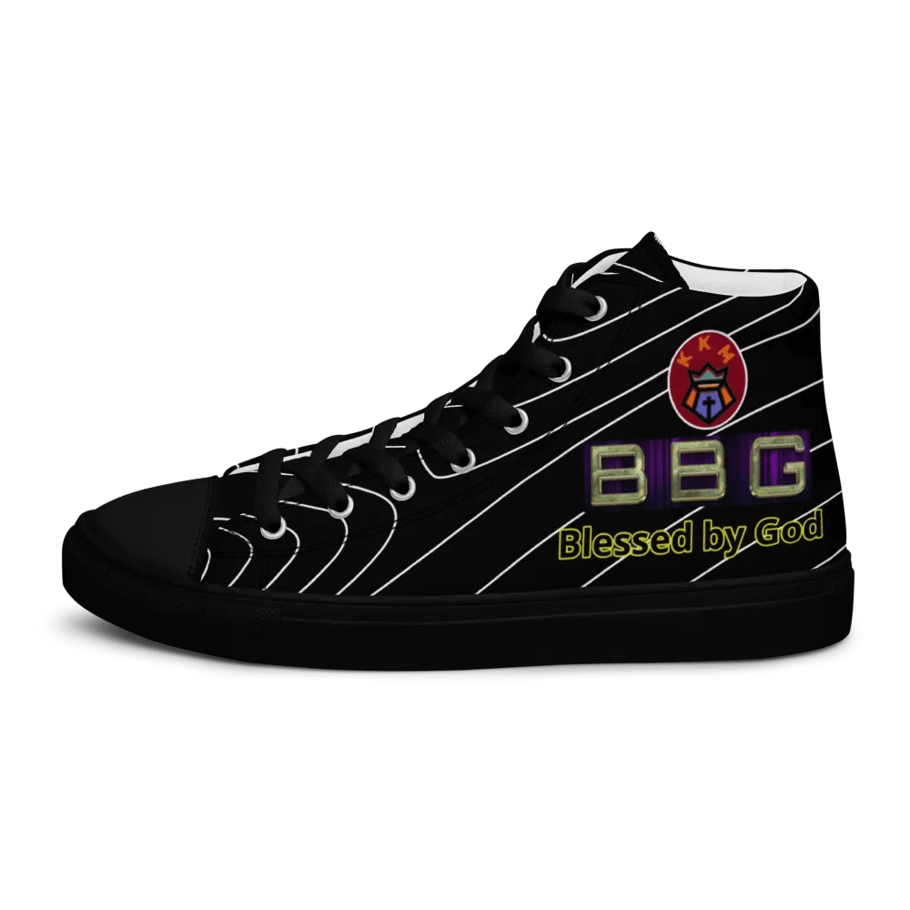 BBG Black Pinstripe High Tops - Black Soles product image (5)