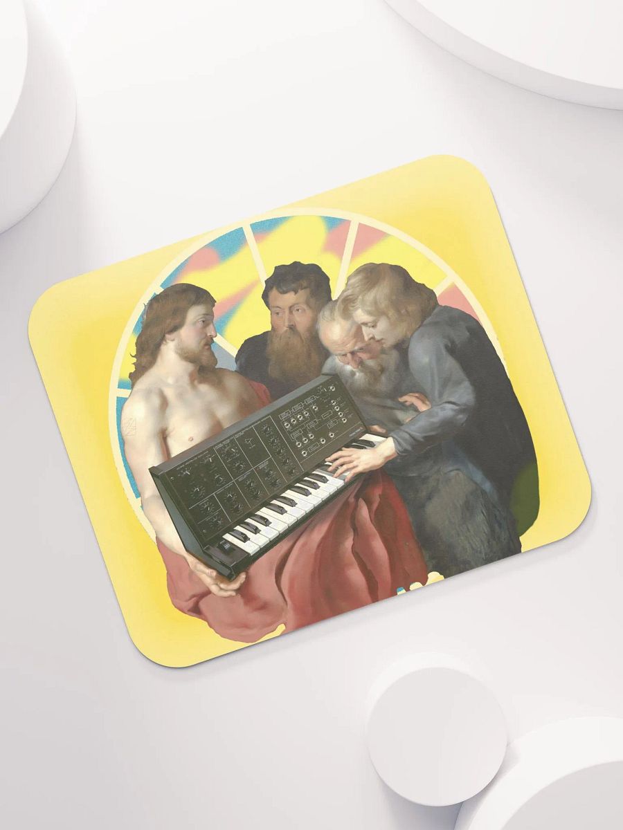 He died for our synths, by Frank Fonik (Korg MS-10), EDM Techno Classic Mouse Pad product image (7)