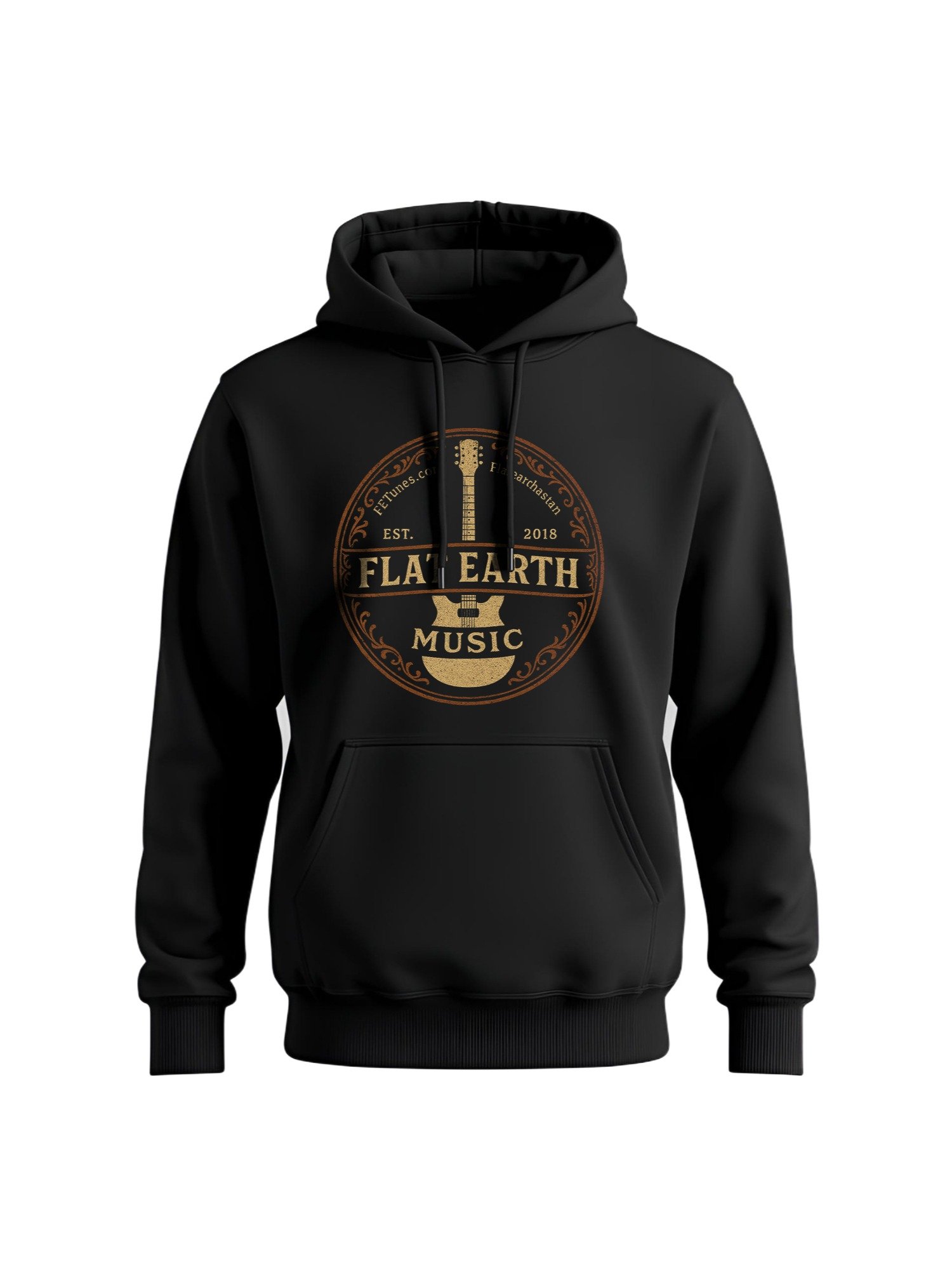 Flat Earth Vintage Script Hoodie - Classic Retro Typography Design product image (1)