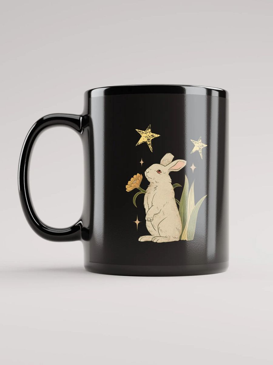 Stargazing Rabbit | Black Glossy Mug product image (3)