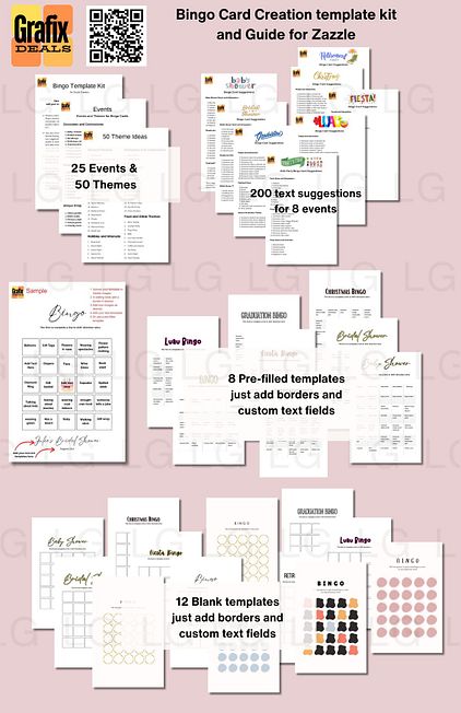 New! Bingo Card Templates | Bingo Game Creation Kit for Zazzle