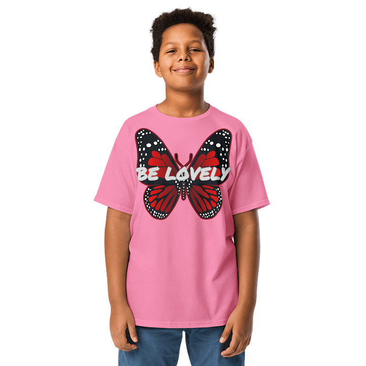 Be Lovely Butterfly Youth Tee Girl and Boy product image (6)
