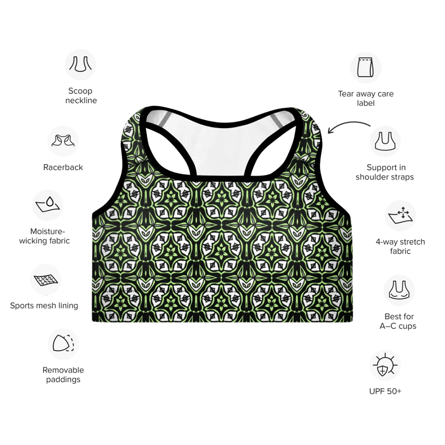 Agender Abstract (3) - Padded Sports Bra product image (7)