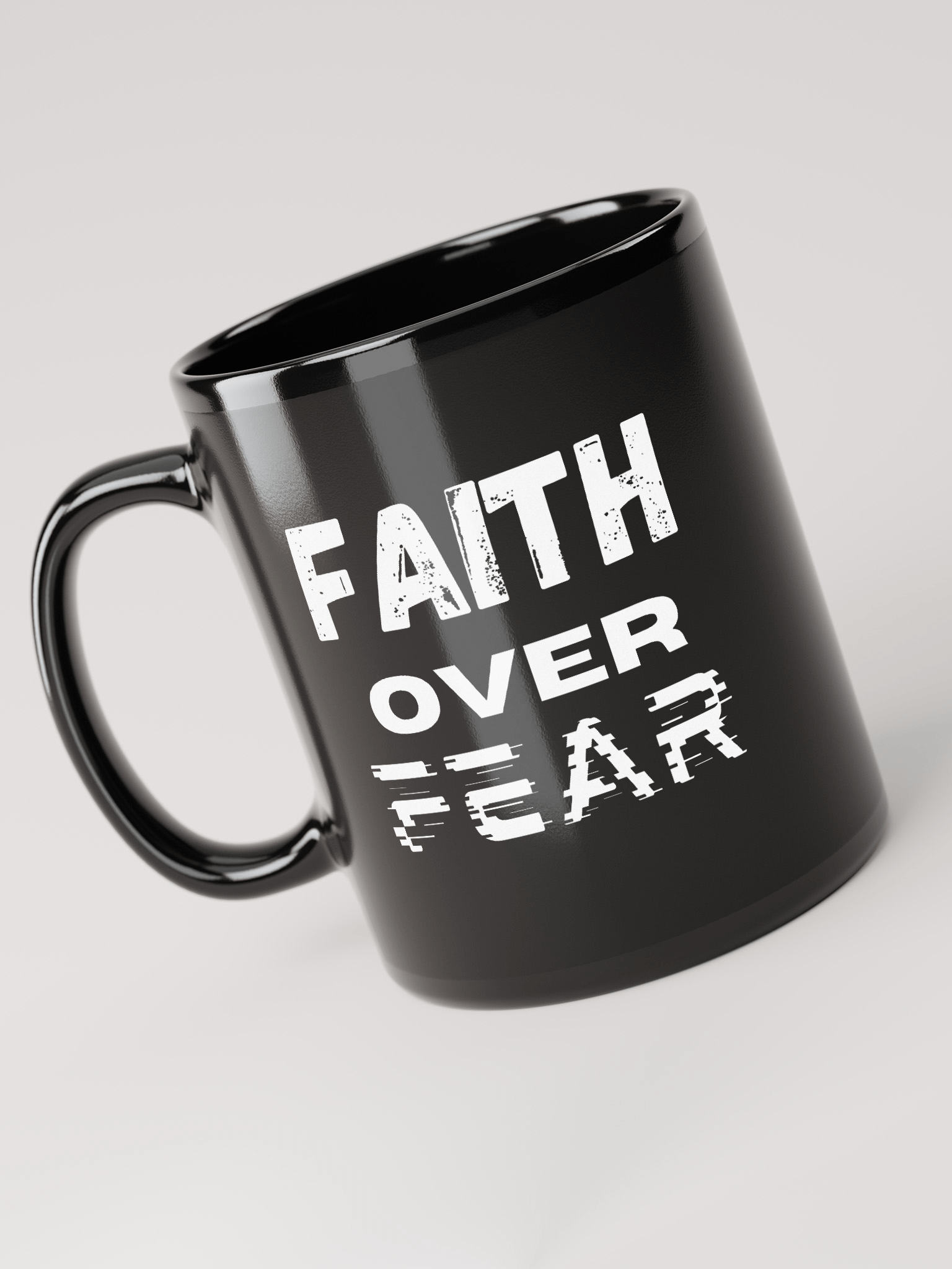 Faith Over Fear Black Glossy Mug product image (6)