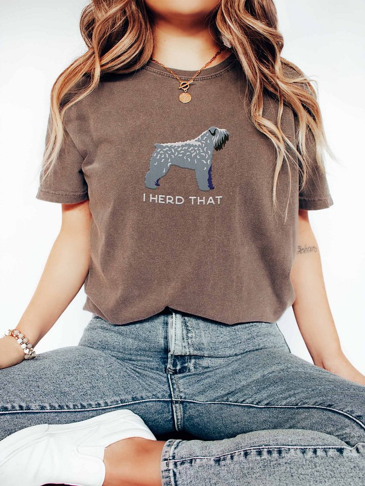 I Herd That T-Shirt(Embroidered) of a Bouvier des Flandres(Gray) product image (2)