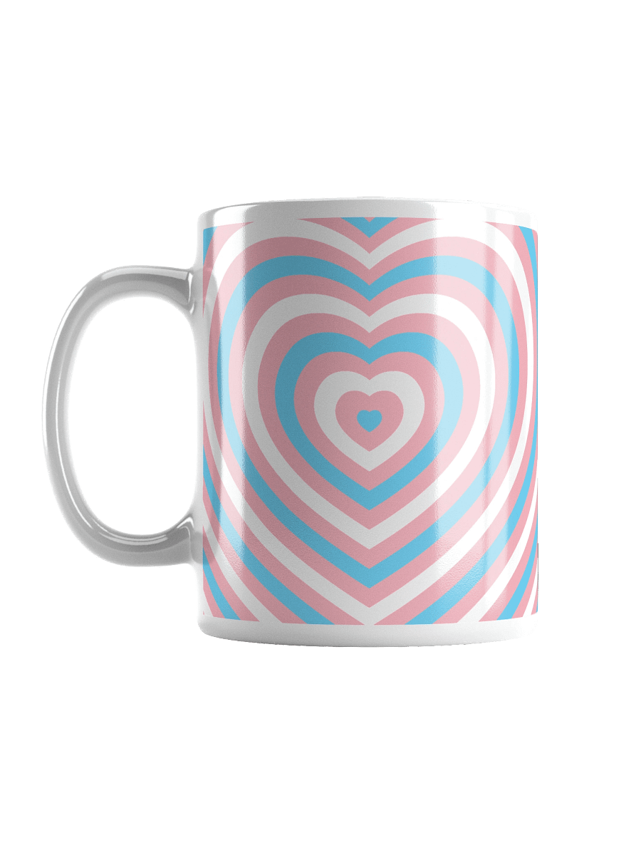 Trans Pride Hearts Mug (Right-handed) product image (1)