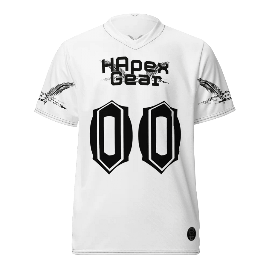 French - White -Recycled Unisex Sports Jersey - Black HApex Gear Black Logo product image (3)