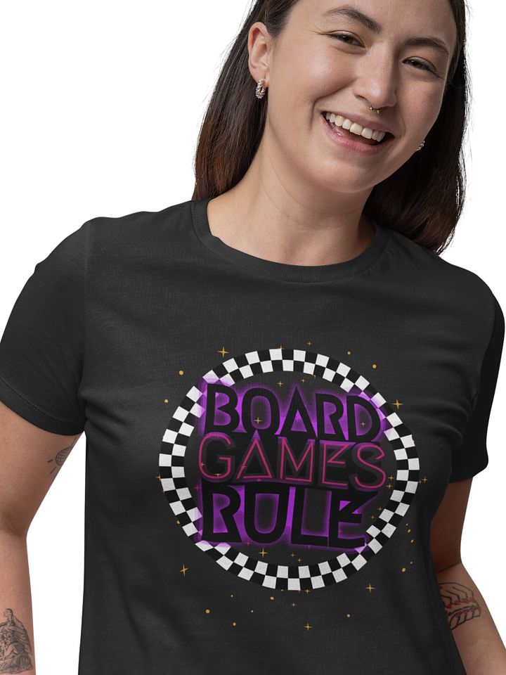 90s Neon Checkerboard Disco Board Game Shirt, Purple Pink Black White Unisex T-shirt, Board Games Rule product image (2)