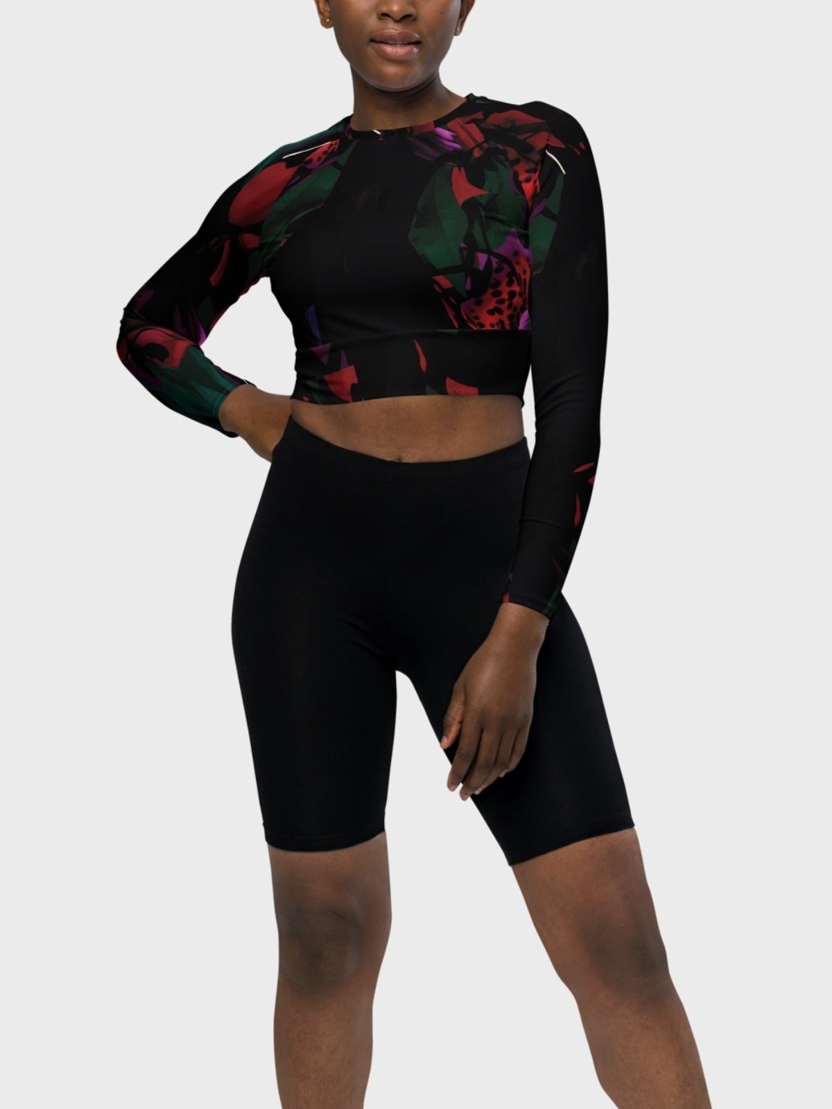 Recycled Crop Top "Blosoom At Midnight" product image (3)