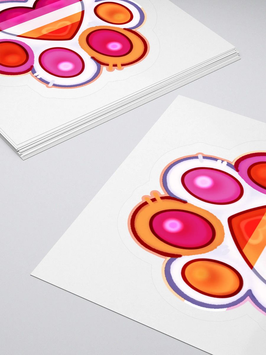 Lesbian Pride Paw Print Kiss Cut Stickers product image (4)
