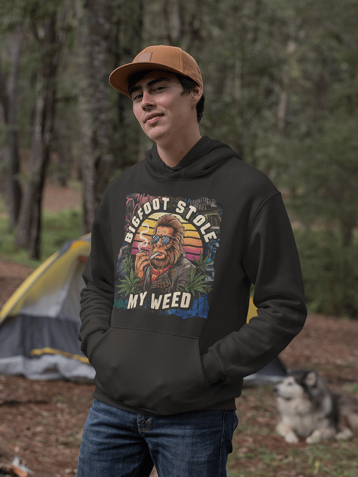 Sasquatch Sunset and Shades - BIGFOOT STOLE MY WEED - Premium Unisex Hoodie product image (1)
